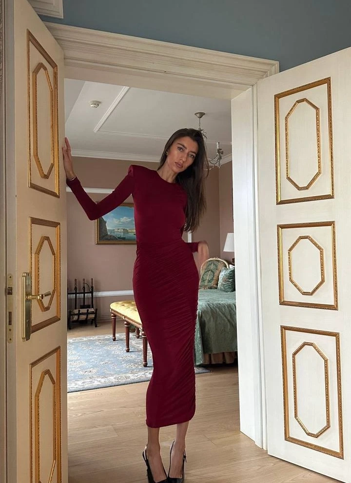 Платье Unique bordo