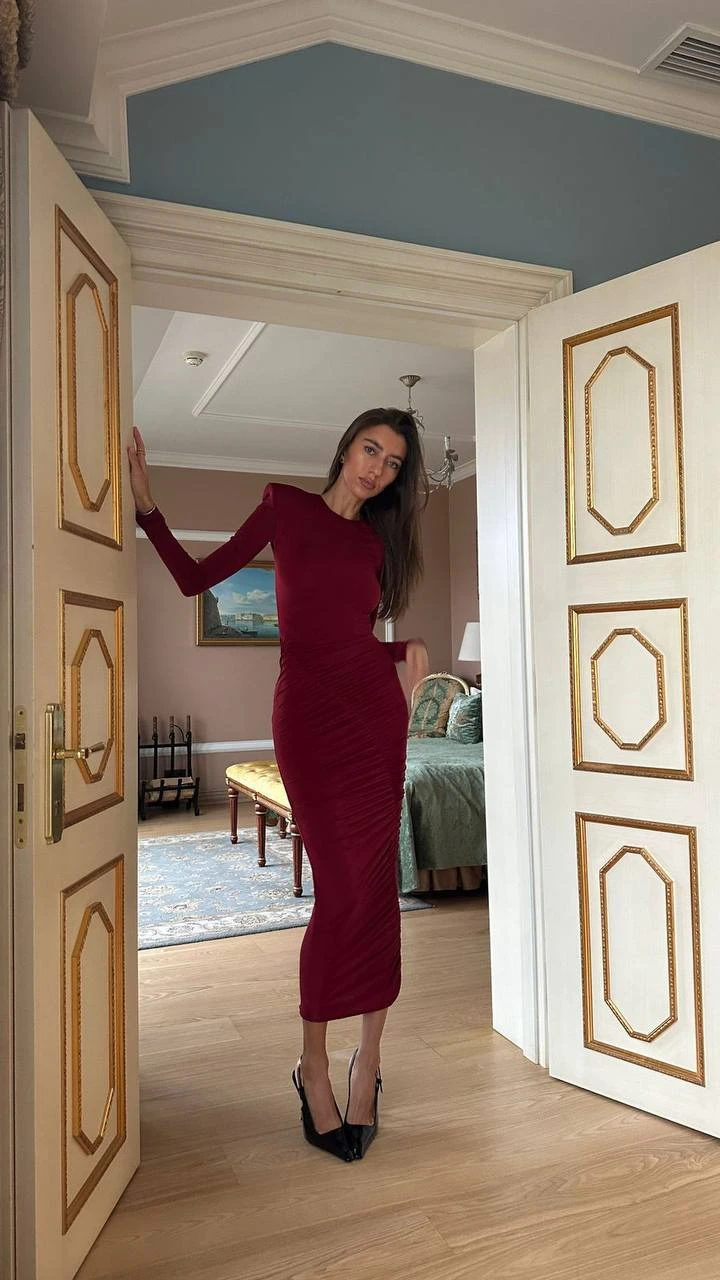 Платье Unique bordo